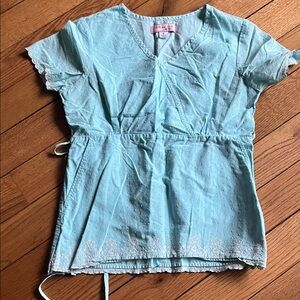 Koi Light Blue Women's Blouse